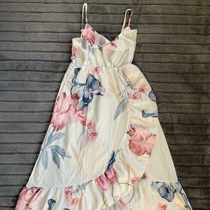 Lukalula High-Low Ruffle Hem Floral Dress (maternity/gender reveal)